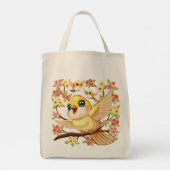 Schattigee en vrolijke vogels tussen de voorjaarsb tote bag (Achterkant)
