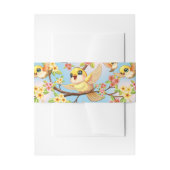 Schattigee en vrolijke vogels tussen de voorjaarsb uitnodigingen wikkel (Voorkant Voorbeeld)