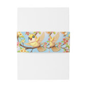 Schattigee en vrolijke vogels tussen de voorjaarsb uitnodigingen wikkel (Achterkant Voorbeeld)