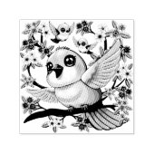 Schattigee en vrolijke vogels tussen de voorjaarsb zelfinktende stempel (Design)