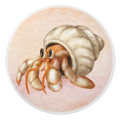 Schattigee en  waterverf zeeschelp in de oceaan keramische knop (Voorkant)