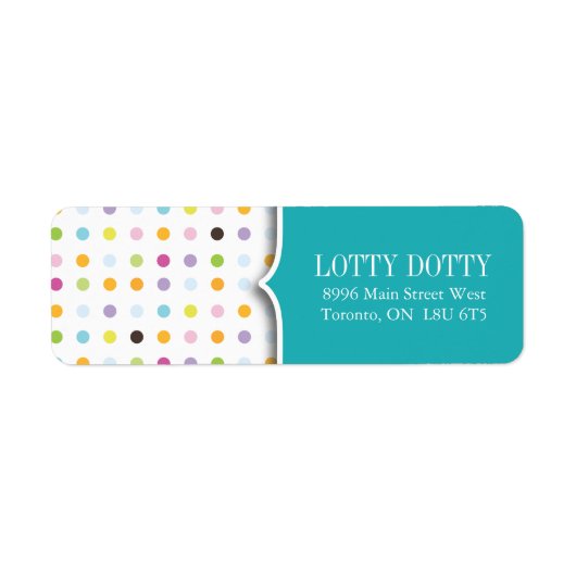 Schattigee en Whimsical Polk a Dot Adresetiketten Etiket (Voorkant)