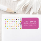 Schattigee en Whimsical Polk a Dot Adresetiketten Etiket (Insitu)