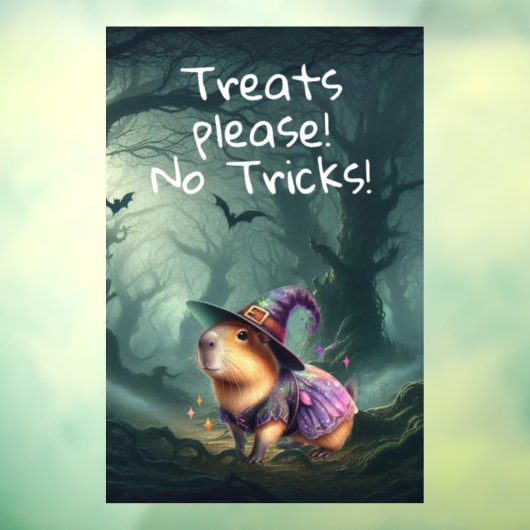 Schattigee en Witchy Halloween Capybara Raamsticker (Vel 3)