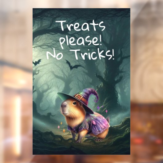 Schattigee en Witchy Halloween Capybara Raamsticker (Vel 2)