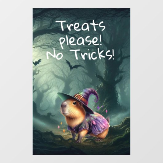 Schattigee en Witchy Halloween Capybara Raamsticker (Vel)