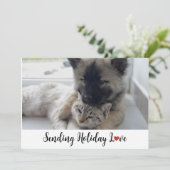 Schattigee en zoete Puppies verzenden vakantie lie Feestdagenkaart (Staand voorkant)