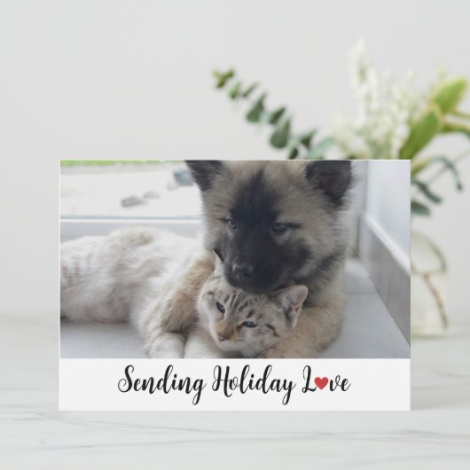 Schattigee en zoete Puppies verzenden vakantie lie Feestdagenkaart (Staand voorkant)