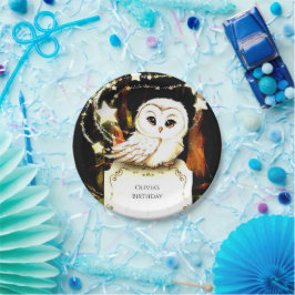 Schattigee Enchanted Owl Birthday Papieren Bordje