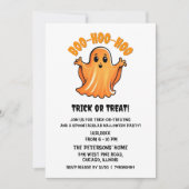 Schattigee enge Halloween Ghost Boo Trick or treat Kaart (Voorkant)