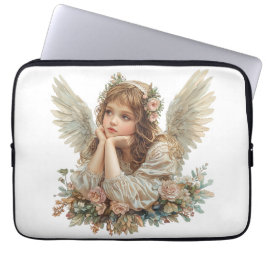 Schattigee engel / cherub / beschermengel laptop sleeve
