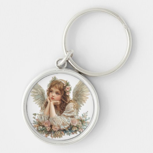 Schattigee engel / cherub / beschermengel sleutelhanger (Voorkant)