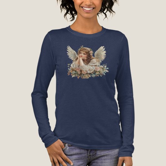 Schattigee engel / cherub / beschermengel Tri-Blend shirt (Voorkant)
