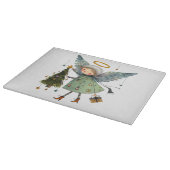 Schattigee engel met een kerstboom snijplank (Hoek)