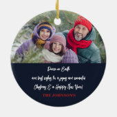 Schattigee engel vrede op aarde Foto Kerstmis Keramisch Ornament (Achterkant)