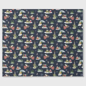 Schattigee engel vrede op aarde kerst cadeaupapier (Vlak)