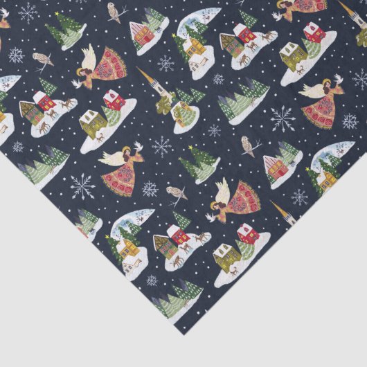 Schattigee engel vrede op aarde kerst tissuepapier (Detail)