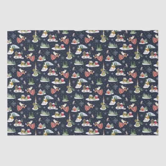 Schattigee engel vrede op aarde kerst tissuepapier (Voorkant)