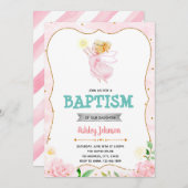 Schattigee engelendoop feestuitnodiging kaart (Voorkant / Achterkant)