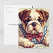 Schattigee  Engelse Bulldog Art Briefkaart (Voorkant / Achterkant)
