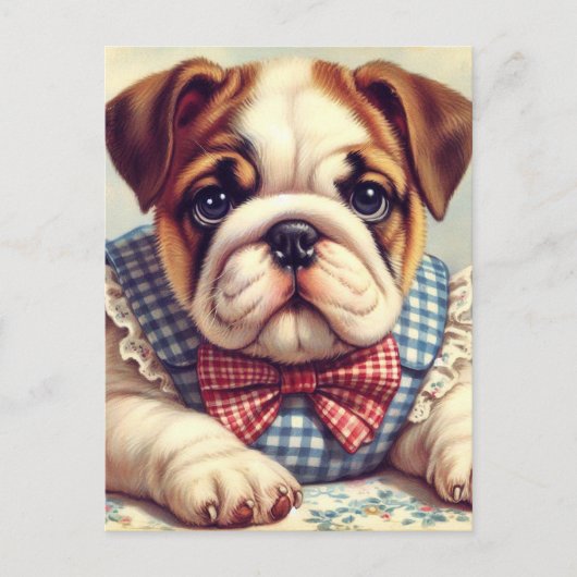 Schattigee  Engelse Bulldog Art Briefkaart (Voorkant)