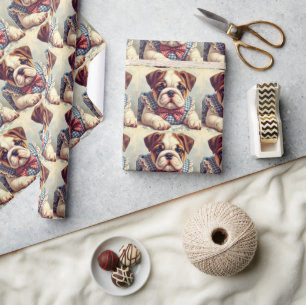Schattigee  Engelse Bulldog Art Cadeaupapier