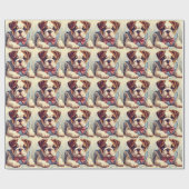 Schattigee Engelse Bulldog Art Cadeaupapier (Vlak)
