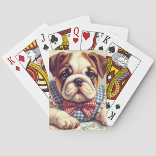 Schattigee Engelse Bulldog Art Pokerkaarten