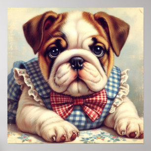 Schattigee Engelse Bulldog Art Poster