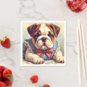 Schattigee Engelse Bulldog Art Servet (Insitu)