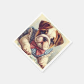 Schattigee Engelse Bulldog Art Servet (Hoek)