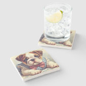 Schattigee Engelse Bulldog Art Stenen Onderzetter (Zijkant)