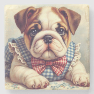 Schattigee Engelse Bulldog Art Stenen Onderzetter