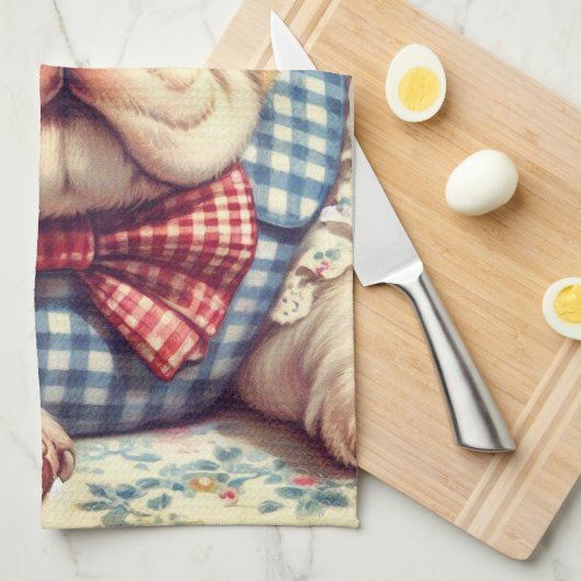 Schattigee Engelse Bulldog Art Theedoek (Quarter Fold)