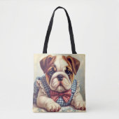 Schattigee  Engelse Bulldog Art Tote Bag (Voorkant)