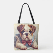 Schattigee  Engelse Bulldog Art Tote Bag (Achterkant)