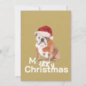 Schattigee Engelse Bulldog in Santa Hat Vrolijk Ke (Voorkant)