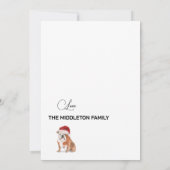 Schattigee Engelse Bulldog in Santa Hat Vrolijk Ke (Achterkant)