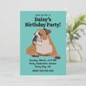 Schattigee Engelse Bulldog Pet Birthday Kaart (Staand voorkant)