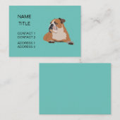 Schattigee Engelse Bulldog Pet Sitter Visitekaartje (Voorkant / Achterkant)