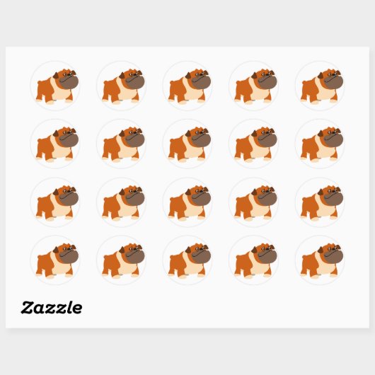 Schattigee Engelse Bulldog Sticker (Vel)