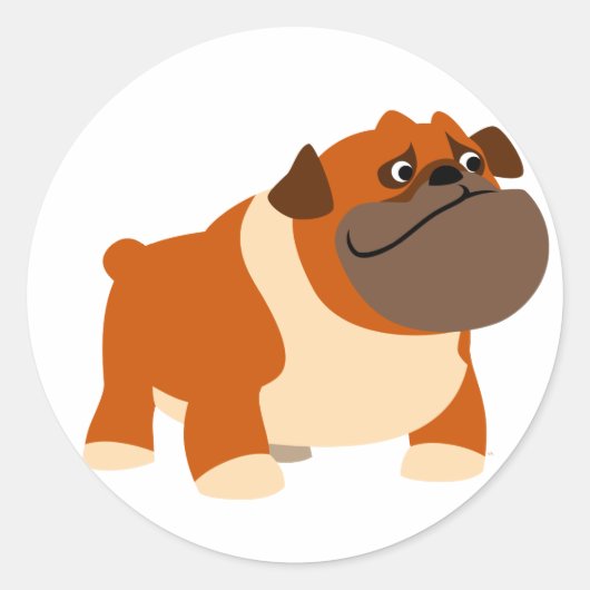 Schattigee Engelse Bulldog Sticker (Voorkant)