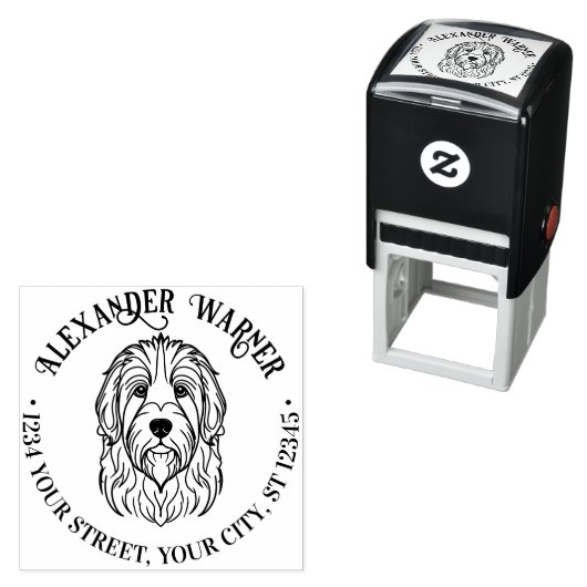 Schattigee Engelse herdershond Naam Terugkeeradres Zelfinktende Stempel (In situ)