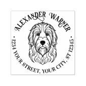 Schattigee Engelse herdershond Naam Terugkeeradres Zelfinktende Stempel (Design)