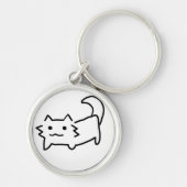 Schattigee enkelvoudige kat sleutelhanger (Voorkant)