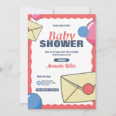 Schattigee Envelope Ballon Baby shower Uitnodiging (Voorkant)