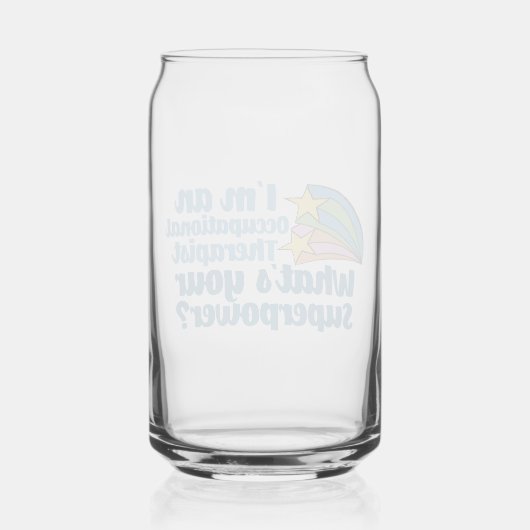 Schattigee ergotherapeut superheld blikvorm glas (Achterkant)