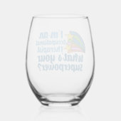 Schattigee ergotherapeut superheld wijnglas zonder voet (Achterkant)