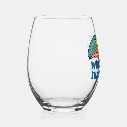 Schattigee ergotherapeut superheld wijnglas zonder voet (Rechts)