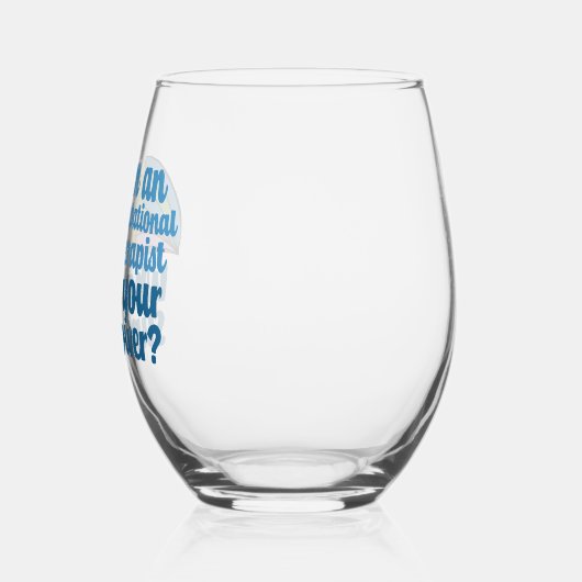 Schattigee ergotherapeut superheld wijnglas zonder voet (Links)